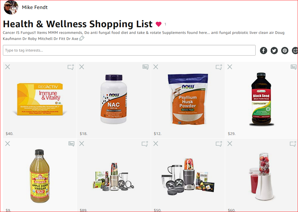 welllness coach shopping list